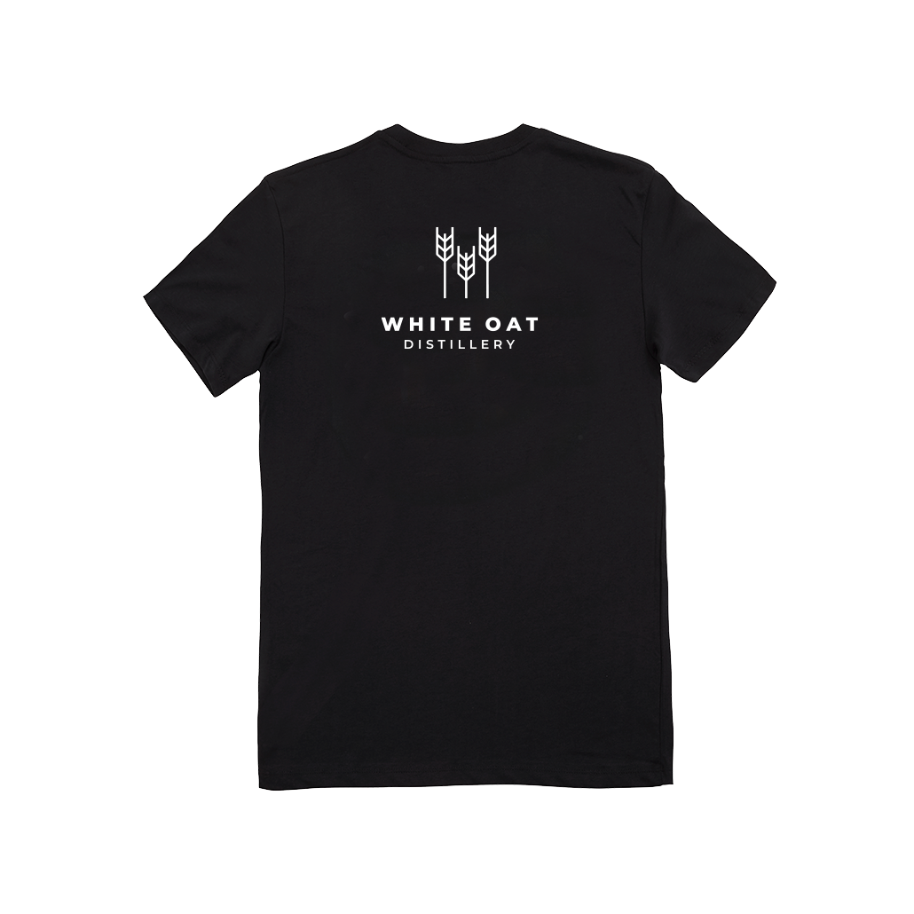 White Oat Back Logo Tee - Black