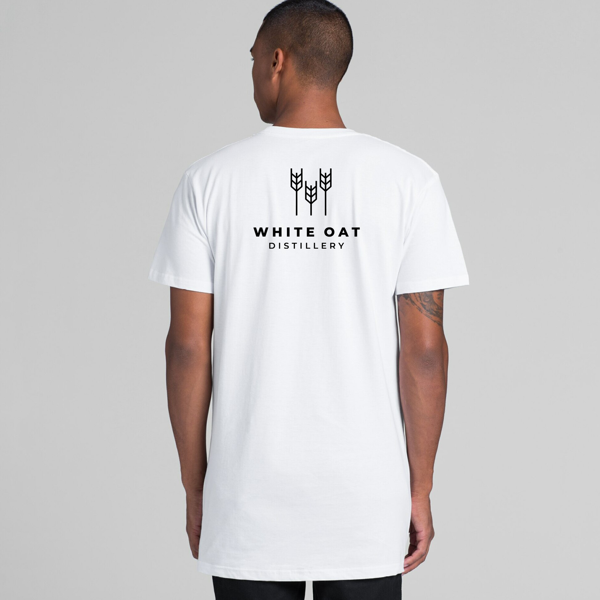 White Oat Back Logo Tee - White