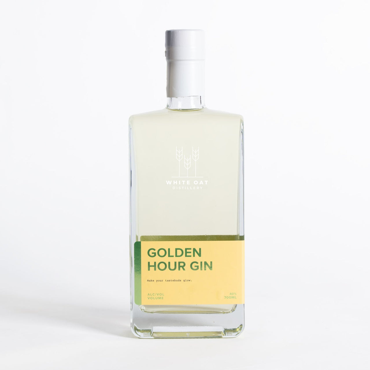 Bottle of Golden Hour Gin on a white background